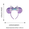 WW-WONDERFULWORLD Purple Mouse Ears Headbands With Shiny Bows & Sequins,