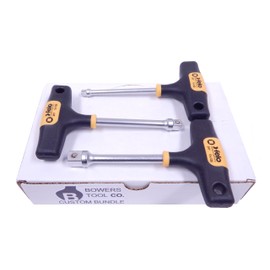 Felo 3pc T-Handle Socket Adapter Nut Driver Spinner Handle 1/2", 3/8", and 1/4" Drive