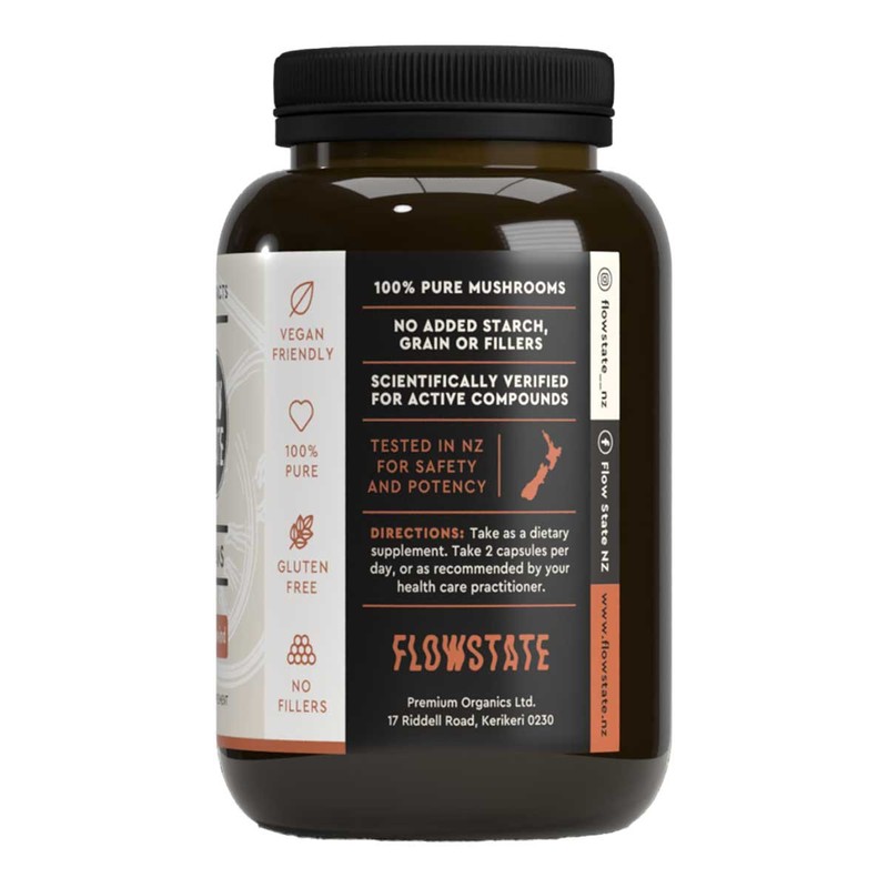 FLOW STATE Reishi Organic Mushroom Extract - 120 vege capsules