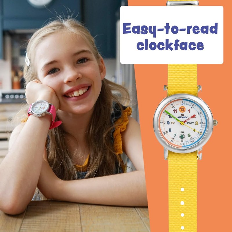 Amonev Time Teacher Watches (Red & White)