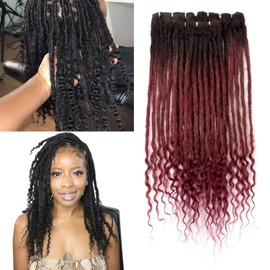 Originea 6-18 Inch 30 Strands 0.6cm Thickness 100% Real Human Hair Dreadlock Extensions curly ends Handmade Permanent loc Extensions Bundles Can Be Dyed Bleached Curled Twisted