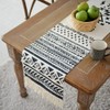ARTABLE Black and White Boho Table Runner Waterproof Linen with