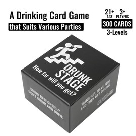 Drunk Stage Drinking Card Game for Adults – 300 Cards with 3 Difficulty Levels – Perfect for Parties, Game Nights, College Events & Bachelorette Celebrations – Hilarious Dares, Challenges & Fun Rules
