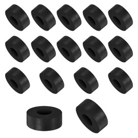 M METERXITY 16-Pack Rubber Spacer 0.39" ID 1.38" OD 0.39" Thick Neoprene Anti Vibration Pads Round Isolation Washers Bushings for Cars/Boats/Home/Machinery, Shock Noise Reduction Pads [Black]