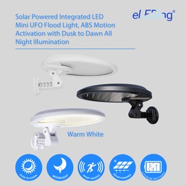 eLEDing Solar Lights Outdoor Super Bright 56 LED Solar Powered Motion Sensor Security Wall Lights with IP65 Waterproof & Rotatable Angle 0-80 Degree for Garage, Patio, Garden, Driveway, Yard