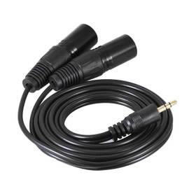 [WV-9272-1.5B] XLR Canon Male x 2 to 3.5mm Stereo Mini Plug Unbalanced Line Cable (5.9 ft (1.5 m), Black)