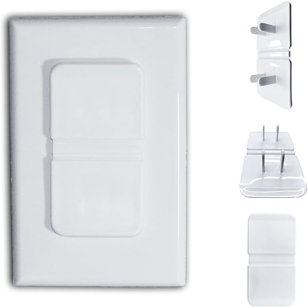 White Double Outlet Covers Baby Proofing (10 Pack, 20 Sockets)