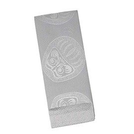 Fashionable kimono Iroha Daruma Pattern, Square Belt, Men's, Reversible, white silver