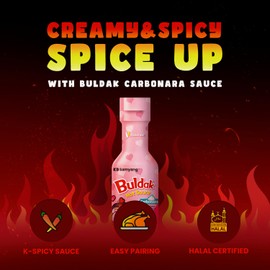 Samyang Buldak Carbonara Hot Chicken Sauce - Creamy Spicy Roasted Flavor Authentic Korean Condiment for Ramen, Rice, and Dipping, 7 oz (Pack of 1)