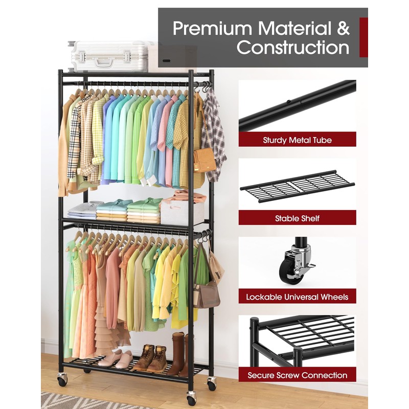 Sakugi Clothes Rack - 33.0" x 12.2" x 79.5" Clothing