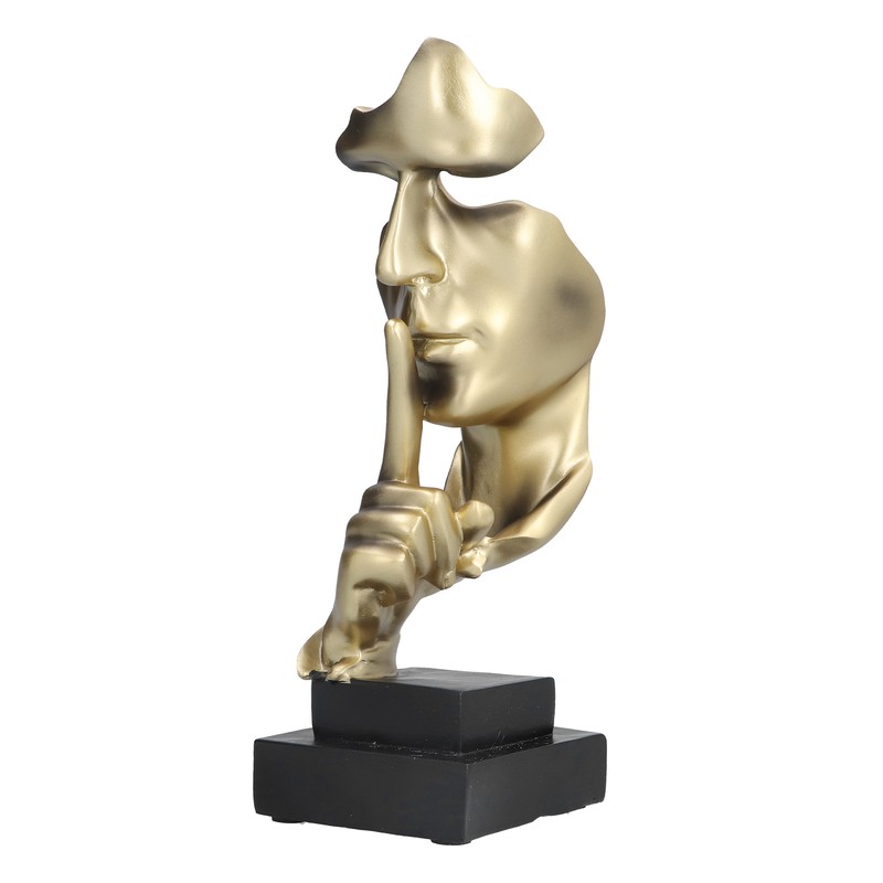 Silence Is A Golden Sculpture Simple Modern Abstract Keep Silent