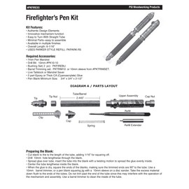 Penn State Industries PKFIREBKY Firefighter 'Push & Lock' Pen Kit (1pack in Matte Black & Yellow)