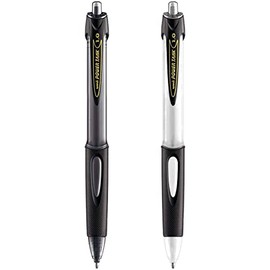uni-ball SN-220 Power Tank Retractable Ballpoint Pen - 1.0mm - Black and White Barrel - Black Ink - Pack of 2
