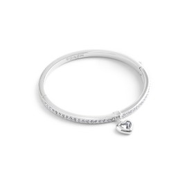 COACH Womens Stone Heart Charm Bangle Bracelet