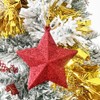 6 PCS Red Star Hanging Baubles Ornaments, 3D Glitter Star