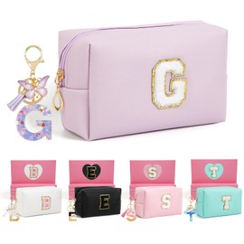 AIBFRID Birthday Gifts for Women Her,Travel Cute Makeup Bag,Large Capacity Cosmetic Bags for Women Makeup Pouch PU Leather Waterproof Cosmetic Bag, Purple