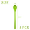 Pack of 6 Spoons with Long Handle, Colourful Plastic Spoons,