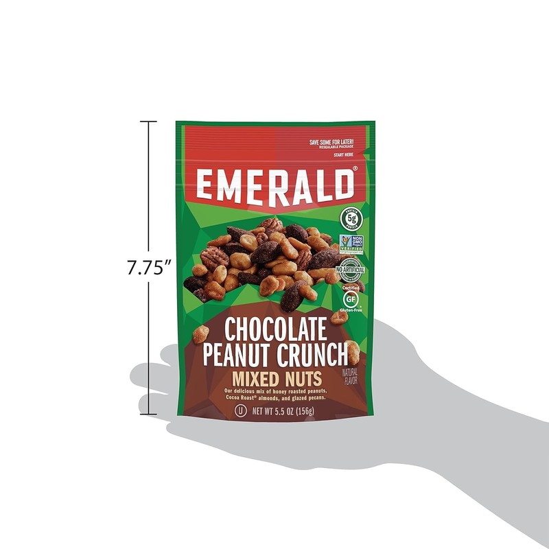 Emerald Nuts, Chocolate Peanut Crunch Mixed Nut Variation (5.5 Ounce