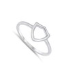 Classic Simple Open Shield Crest Ring New .925 Sterling Silver