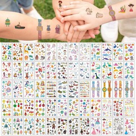 COYUN 60 Sheets Children's Tattoos, Temporary Tattoo Set, Children's Tattoos, Tattoo Children Girls Boys, Birthday Decoration Party, Party Bags, Children's Birthday Boy