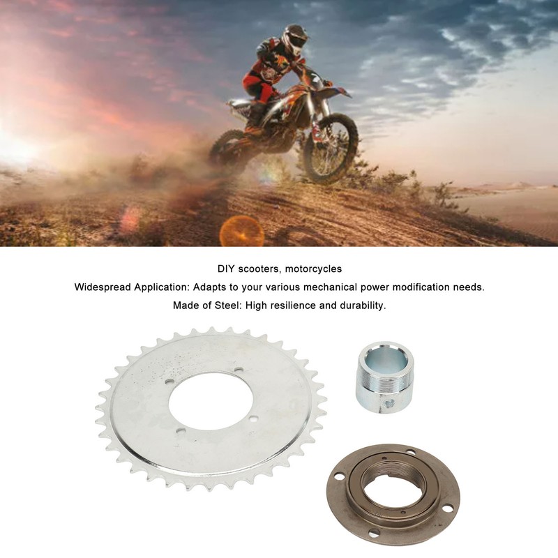 410 Sprocket Toothless Flywheel Kit with Silver Adapter Steel Light