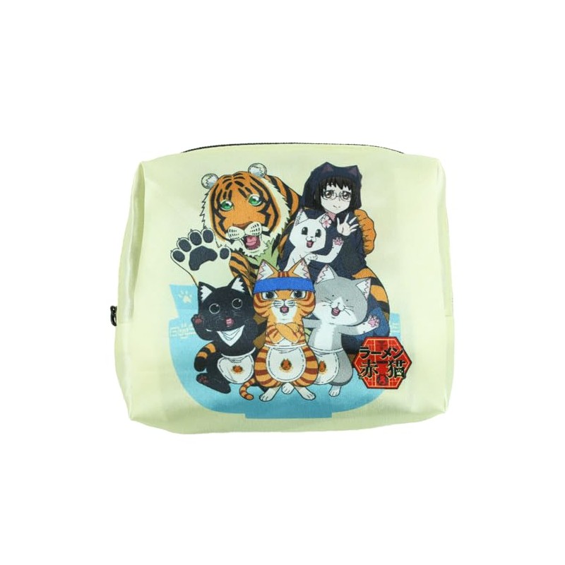 Yasuda Tsusho Red Cat Ramen Eco Bag with Storage Pouch,