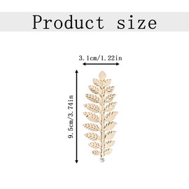 Tabanzhe Gold Leaves Hair Clips-2PCS Feather Hair Barrettes Hairpins Vintage Roman Greek Goddess Golden Leaf Hair Claw Clamp Hair Decoration Headpiece for Women Ladies Wedding Bride Party