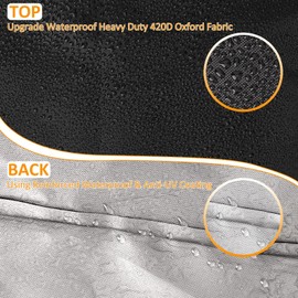 Wanocean Umbrella Covers for Outdoor Umbrellas 9ft to 12ft, 420D Patio Waterproof Parasol Umbrella Cover for Cantilever Offset Banana Umbrella with Zipper for Anti-UV Rain Wind Dust (Black)