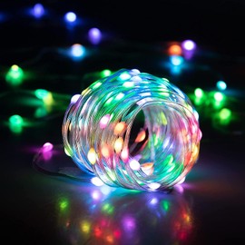 MIMIRGB 33ft USB Fairy Lights RGB IC Smart String Lights App & Remote Control for Indoor Outdoor Home Decorations