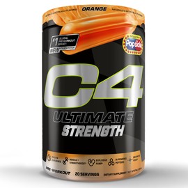 Cellucor C4 Ultimate Strength Pre Workout Powder - Tri-Stim Experience 300mg Caffeine+TeaCrine+Dynamine - Creatine & Beta-Alanine - Energy Supplement for Men & Women - Orange Popsicle, 20 Servings