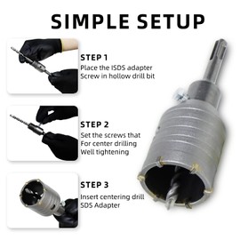 CCLIFE Drill Bit 50/55/65/68/80/82/100 mm Socket Drill Bit Concrete with SDS Plus Adapter Drill Bit Socket for Masonry and Concrete