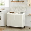 WOWLIVE Laundry Hamper with Wheels, 160L Handwoven Rolling Laundry Basket
