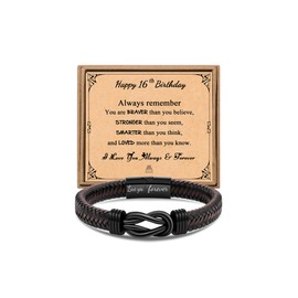 JoycuFF 16th Birthday Gifts for Men Him, Birthday Gifts for 16 Year Old Son Grandson Brother, Men Birthday Gifts for Birthday, Cool Birthday Decorations for 16 Years Old Male Mens Bracelet