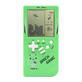 Retro big screen brick game console 9999 in 1 Tank/racing/shooting Casual puzzle game Adjustable difficulty and speed small and easy to carry best gifts (Green)