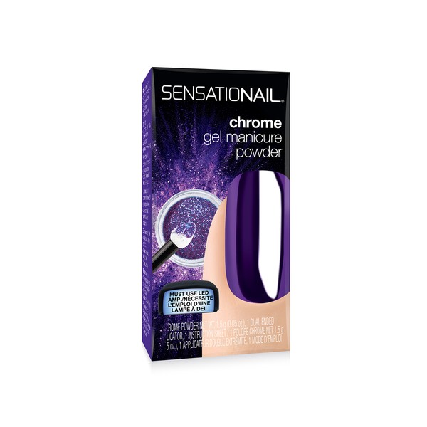 Sensationail Purple Chrome Gel Manicure Powder Must Use LED 1.5g