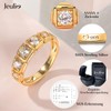 Jeulia 925 Sterling Silver Women's Yellow Gold Engagement Ring Eternity