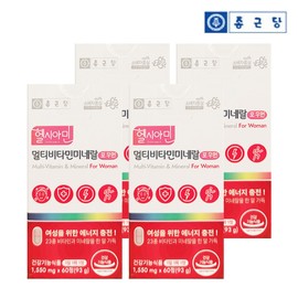 Chong Kun Dang Women's Multivitamin Mineral 60 tablets, 4 packs, 23 types of multivitamins, comprehensive nutritional supplement / 종근당 여성 멀티비타민 미네랄 60정 4개 23종 종합비타민 종합영양제