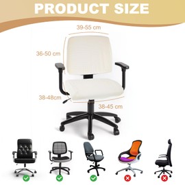 sourcing map Office Chair Cover, Desk Chair Cover Stretch Slipcover for Home Office Computer Desk Chairs Beige