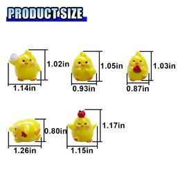 5PCS Cute Chickens Car Dashboard Decor, Funny Mini Car Rearview Mirror Ornaments, Auto Interior Decor Accessories for Fairy Garden Landscape, Home, Office