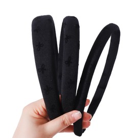 Goiern Pack of 3 Headbands for Women, Black Headband for Girls, Bow Pattern, Hair Band, Without Teeth, Thick Wide Headbands, Hoops, Cute Hair Accessories