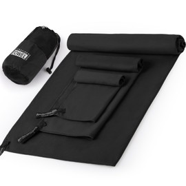 GeeRic 3Pcs Toalla Microfibra Secado Rápido, Toalla Deportiva Secado Rápido de Viaje Ligera y Portatil para Gym con Blosa Toalla Deportiva para Playa,