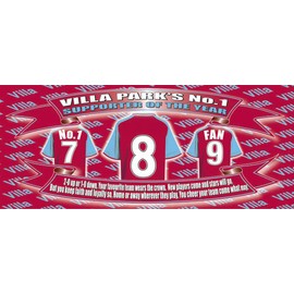 The Villa Water Bottle - Football Shirt - Silver Aluminium Two Lids - Unisex Gift