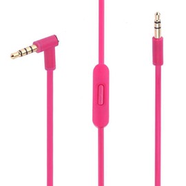 Solo Replacement 3.5mm Audio Cable Cord Wire with in-line Remote Microphone Compatible with Beats by Dr Dre Headphones Solo/Studio/Pro/Detox/Wireless/Mixr/Executive/Pill Suppot iOS System (Pink)