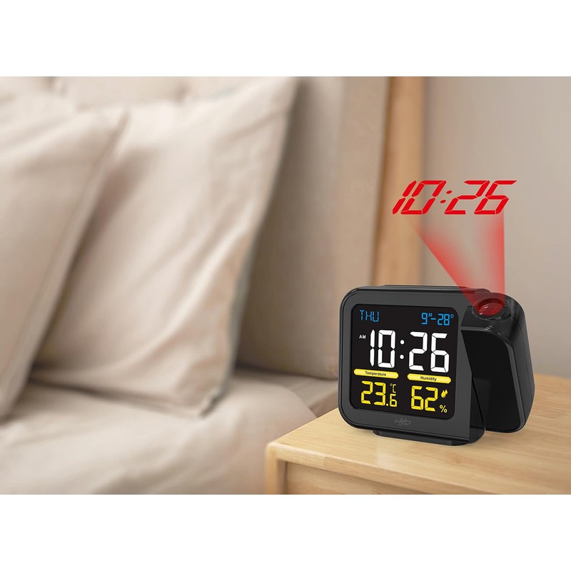 infactory Alarm Clock: Projection Alarm Clock with VA Colour Display,