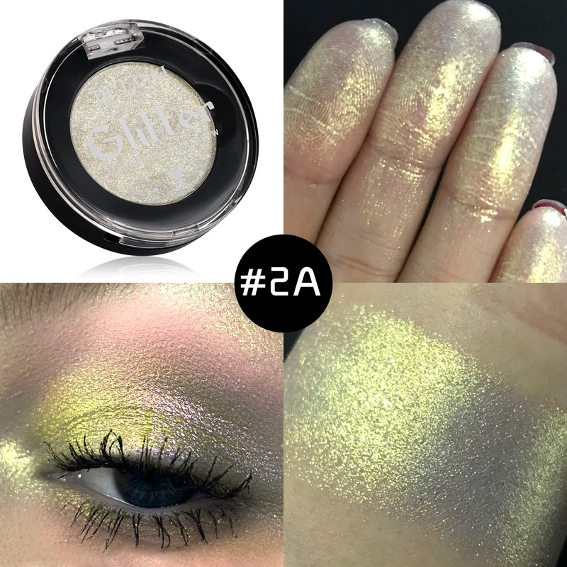 Korean Eyeshadow, High Pigment Glitter Eyeshadow, Long Load Shimmer Gold