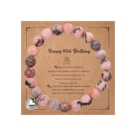 Happy 80th Birthday Gifts for Women Aesthetic Beaded Bracelets for Grandma Mom 80 Year Old Birthday Gifts for Bestie Sister Gift Ideas 80 Birthday Gifts for Aunt Auntie Gifts for Best Friend