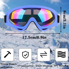MaoMaoCha Ski Goggles Snowboard Goggles for Men Women Kids Cycling Motorcycle Snowmobile UV Protection Goggles Winter Snow Sports Glasses for Youth Adult Teens Boys & Girls (Blue)