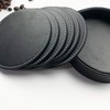 Black Leather Coasters Set in 8pcs,Round Leather Coaster 10CM,Leather Cup