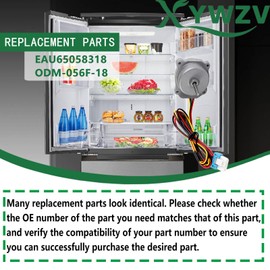 EAU65058318 Refrigerator Freezer Fan Motor Assembly DC12V 1A Fit for LG Fridge Cooling Fan Motor Replacement Parts ODM-056F-18 Evaporator Multi-Door Freezer Cooling System