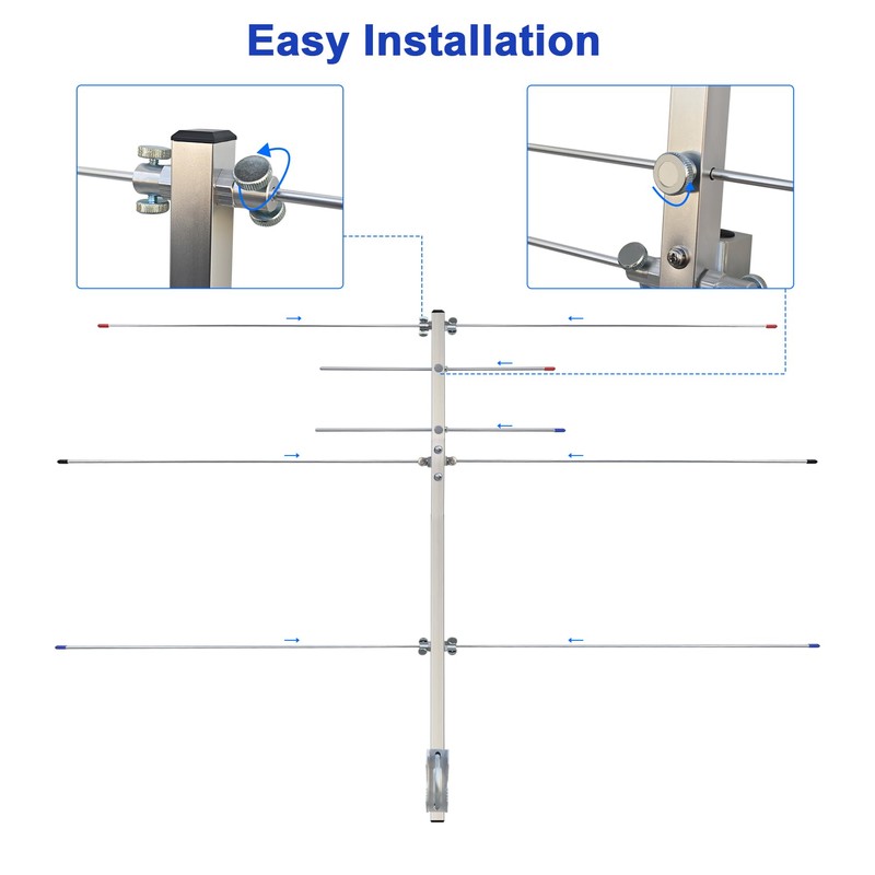 Yagi Antenna for Ham Radio Dual Band 2m 70cm VHF